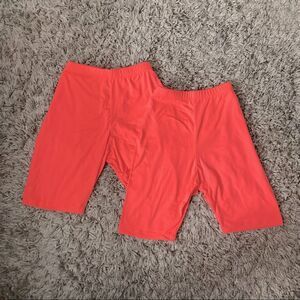 Neon Orange Biker Shorts